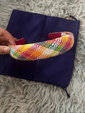 Tory Burch Colorful Woven Padded Headband - Multicolor / Pink with Dust Bag